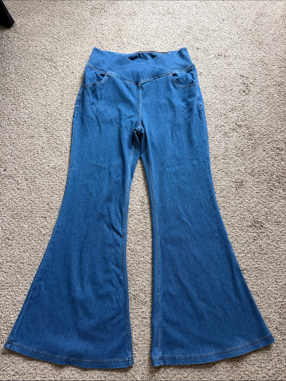 HALARA Blue Flare Jeans with High Waistband large Petite